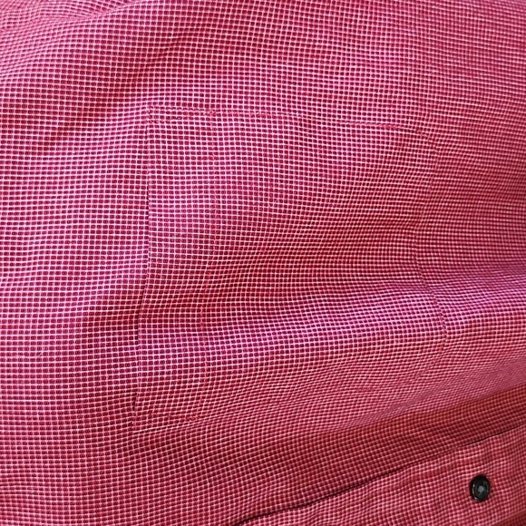 Izod Men's Maroon & White Small Check, Poplin, Button-Down, Collar Shirt Size XL - Picture 5 of 10